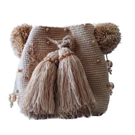 Mochila Wayuu Pompones