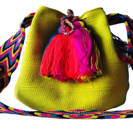 Mochila Wayuu Unicolor Amarillo
