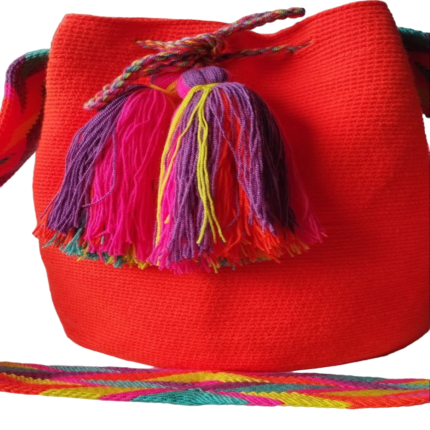 Mochila Wayuu Unicolor Naranja